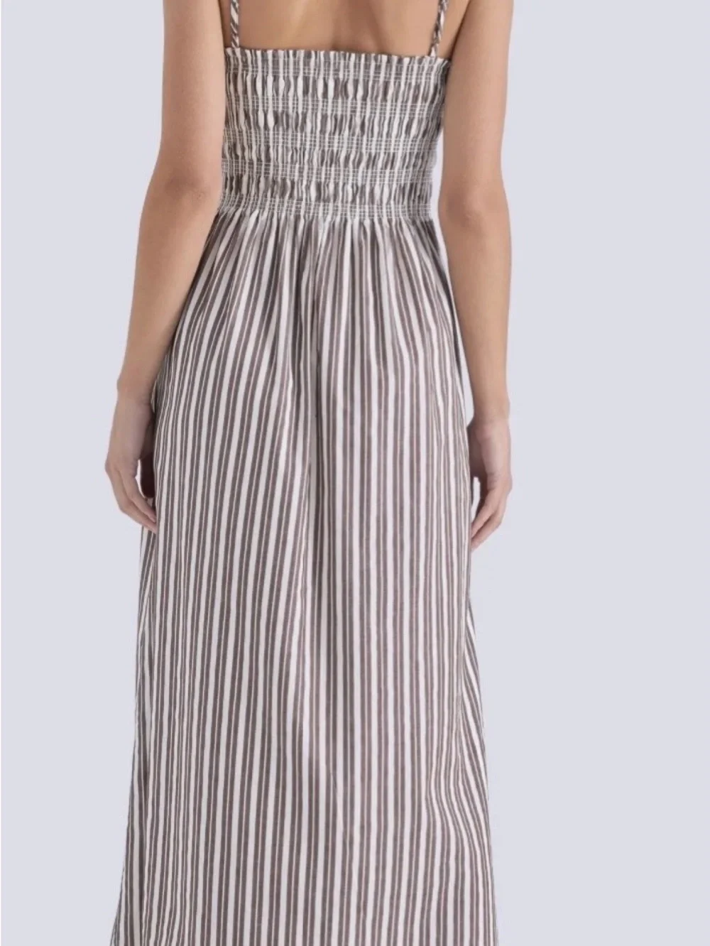 pistola Striped Brown and Cream Maxi Dress - Picture 2 of 5